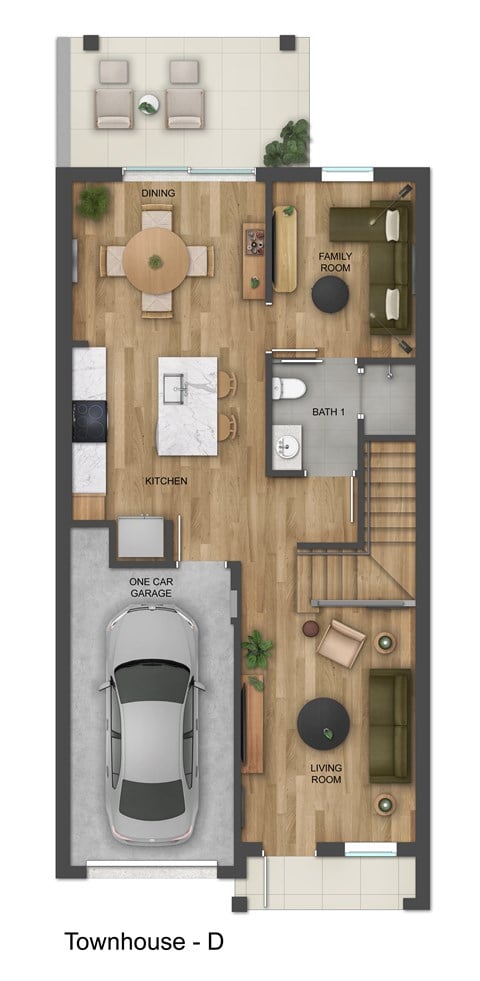 Floor plan for 3 beds, 3 baths, 1606 sqft